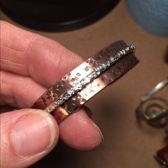 Host Pick Copper and Sterling Artisan Cuff, NEW - Picture 1 of 3